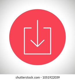 Box arrow icon vector illustration. Linear symbol with thin outline. The thickness is edited. Minimalist style.