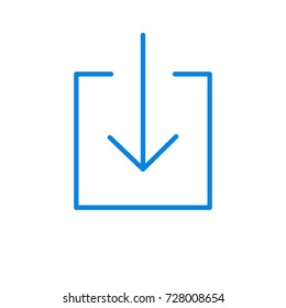 Box arrow icon vector illustration. Linear symbol with thin outline. The thickness is edited. Minimalist style.