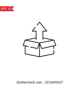 Symbol für die Nach-oben-Box und das Symbol für das einzelne Zeichen Vektor