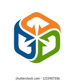 Box Arrow Logo Design Template