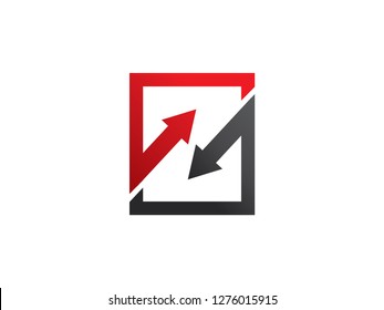 Box and Arrow Logo Template, Symbol, Icon