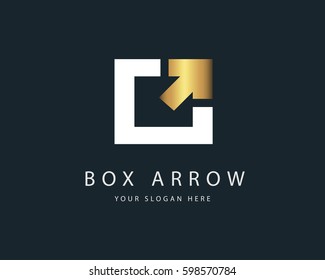 Box Arrow logo White and gold