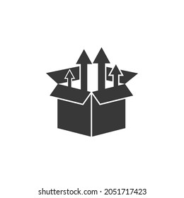 box, up arrows icon in finance analysis set