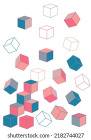 Box artwork pastel color vector illustration design wallpaper background collection