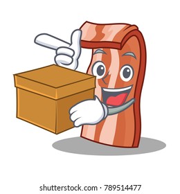With box bacon character cartoon style