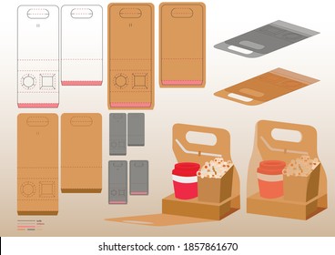 Box Bag Die Cut Take Away Delivery Food