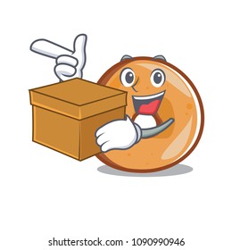 With box bagels character cartoon style