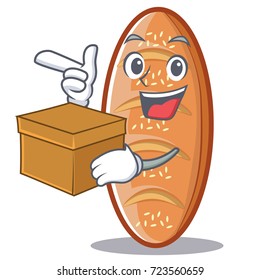 With box baked bread character cartoon