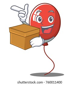 With box balloon character cartoon style