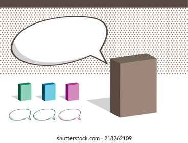 box and balloon template for design