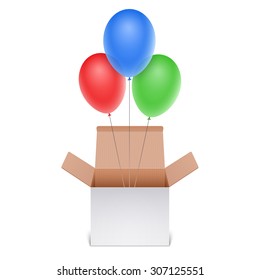 Box with balloons