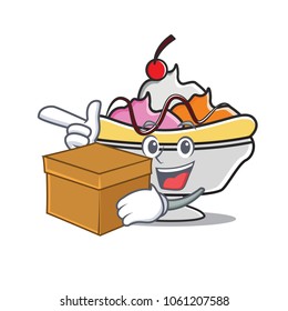 Box banana split character cartoon