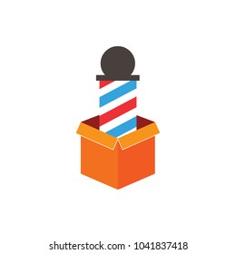 Box Barber Logo Icon Design