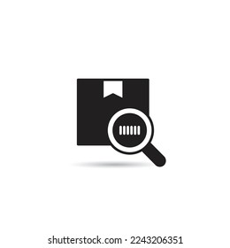 icono de exploración de cuadros y códigos de barras en fondo blanco