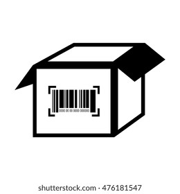 Box Barcode With Serial Number Data Information Scanner Vector Illustration