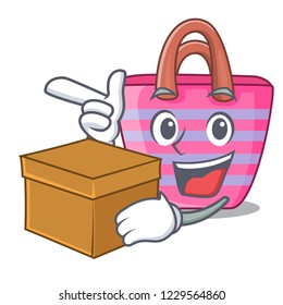 With box Beach picnic bag on character shape