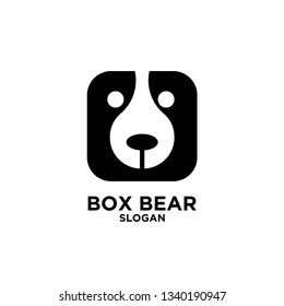 box bear logo icon designs vector illustration template