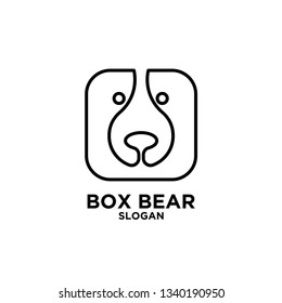 box bear logo icon designs vector illustration template