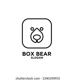 box bear logo icon designs vector illustration template