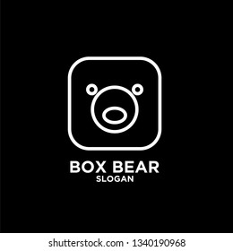 box bear logo icon designs vector illustration template
