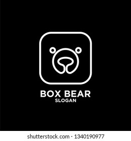 box bear logo icon designs vector illustration template