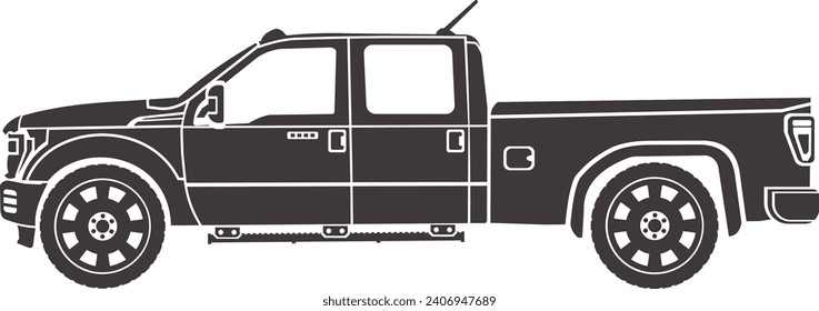 Box Bed Pickup Truck Vector