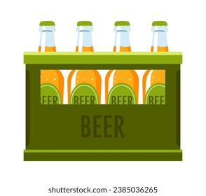 Caja Con Botellas De Cerveza Ilustración Del Vector