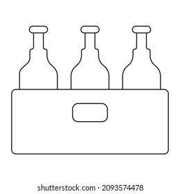Box of Beer minimalistic simple art Vector. Black and white. White background. Line drawing.