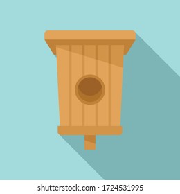 Box-Vogelhaus-Ikone. Flachbild-Abbildung des Postkasten-Vektor-Symbols für Webdesign