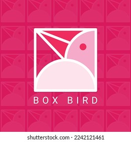 Conceptos de diseño del logotipo de la caja de aves. Plantilla de logotipo de pájaro con estilo de arte de línea. Diseño creativo abstracto. 