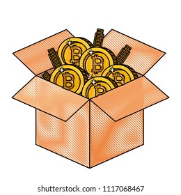 box with bitcoins coins commerce technology