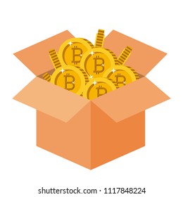 box with bitcoins coins commerce technology