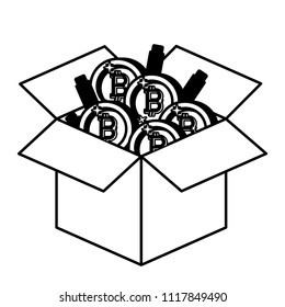 box with bitcoins coins commerce technology