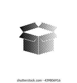 box - black vector icon ; halftone illustration
