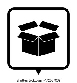 box - black vector icon;  message bubble