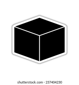 box   - black vector icon with shadow