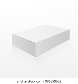 Box blank. White package on a white background. Mockup for your design. Vector eps 10