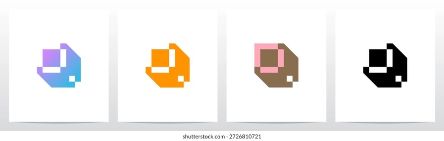 Box Block Pixel Square Letter Initial Logo Design O