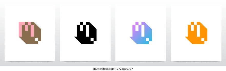 Box Block Pixel Square Letter Initial Logo Design M