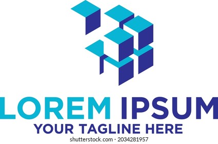 Diseño del logotipo de tecnología de bloqueo de caja