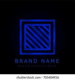 Box blue chromium metallic logo