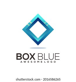 Gradiente colorante con logotipo azul caja Resumen Ilustración