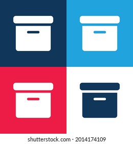 Box blue and red four color minimal icon set