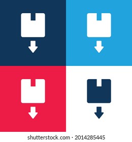 Box blue and red four color minimal icon set