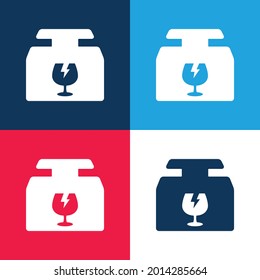 Box blue and red four color minimal icon set