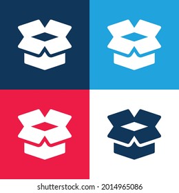 Box blue and red four color minimal icon set