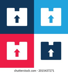 Box blue and red four color minimal icon set