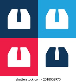 Box blue and red four color minimal icon set