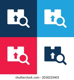 Box blue and red four color minimal icon set
