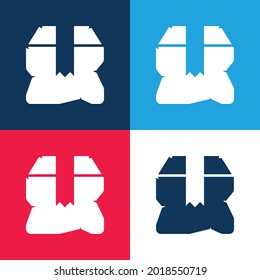 Box blue und red vier color minimal icon set